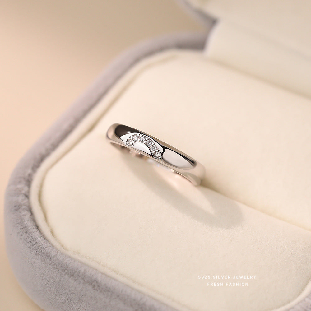 Wholesale Heart Link Mood s925 sterling silver adjustable ring