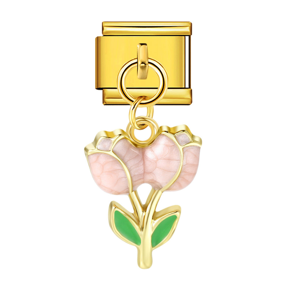 Wholesale 5pcs  Italian Charm Bracelet 9mm DIY  cute hookCreative Stainless Steel Composable Bracelet