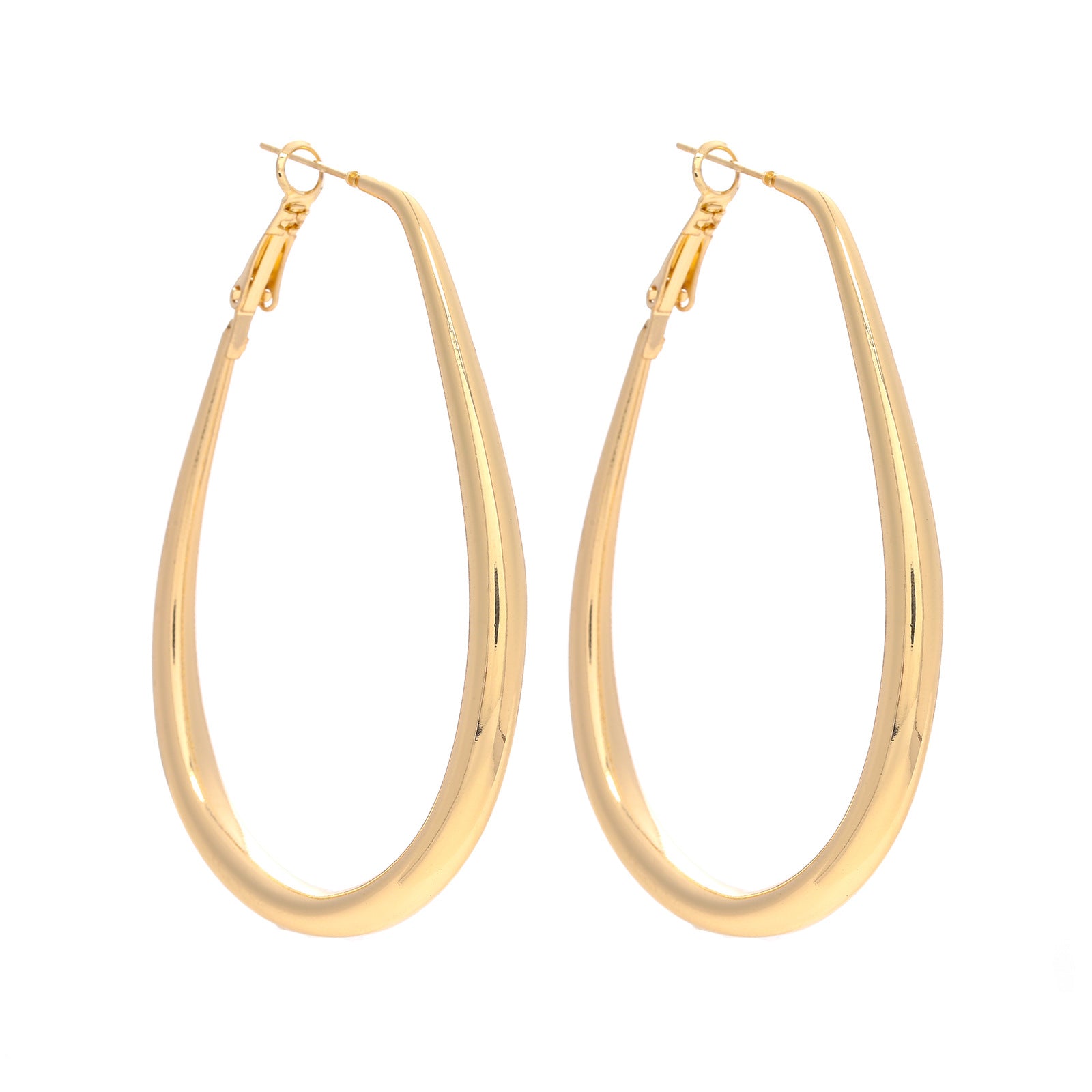 Wholesale metal style geometric oval earrings