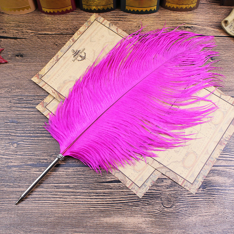 Wholesale  10pcs stationery feather pen ostrich pen ballpoint pen