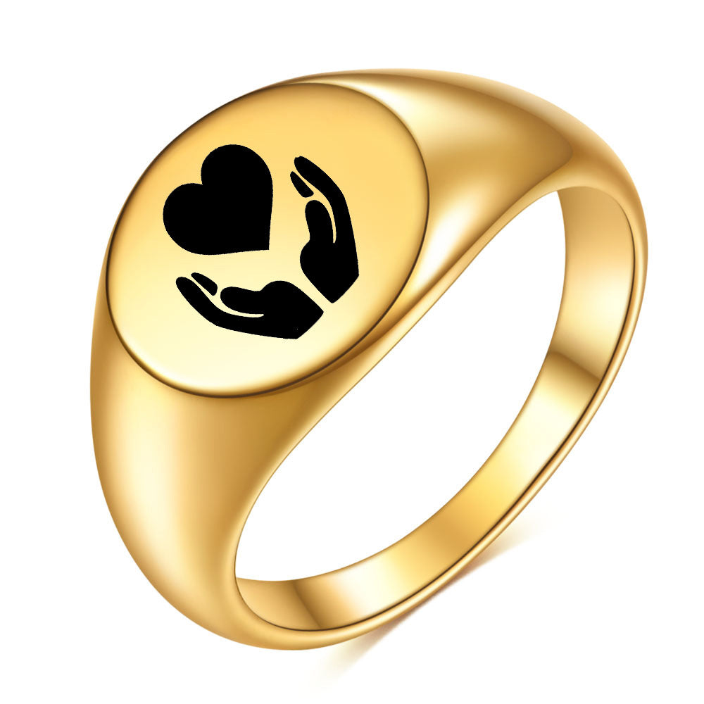 Wholesale   titanium steel 12MM 22MM round smooth  love ring