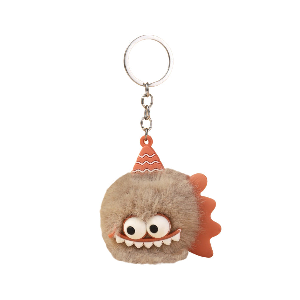 Wholesale Plush Monster Cute Fur Ball Keychains Pom Pom ACC-KC-RongR054