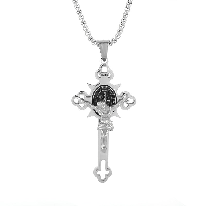Wholesale Cross Pendant Men's Stainless Steel Necklace ACC-NE-Puhai005