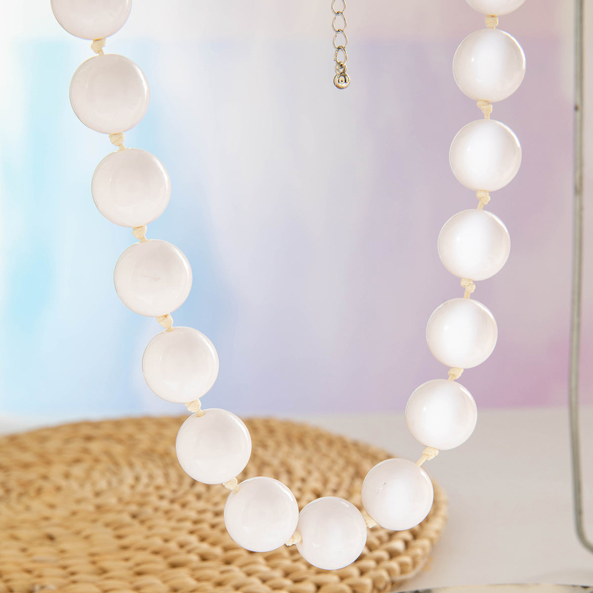 Wholesale  Bohemian Ethnic Style Colorful Large Bead Single-layer Necklace