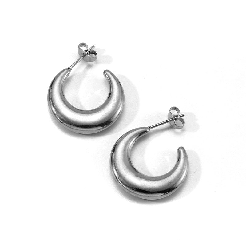 Wholesale Moon Shape Stainless Steel Earrings ACC-ES-MuShan061
