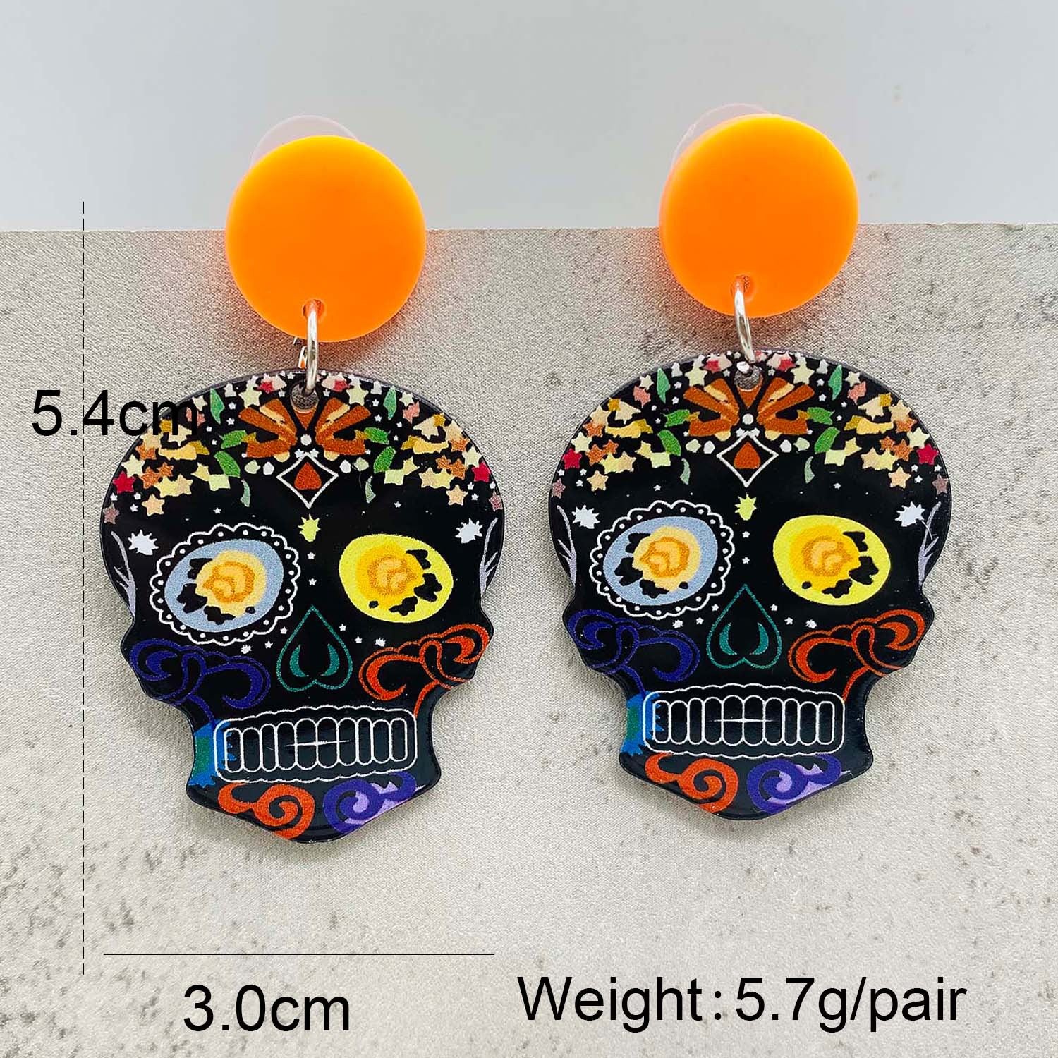 Wholesale Halloween Spider Skull Pumpkin Acrylic Earrings ACC-ES-ChenY023