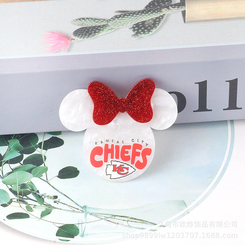 Wholesale 10PCS Acrylic DIY Loose Powder Cartoon Bowknot Brooch Patches
