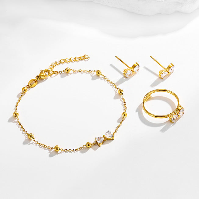 Wholesale titanium steel rings earrings bracelet