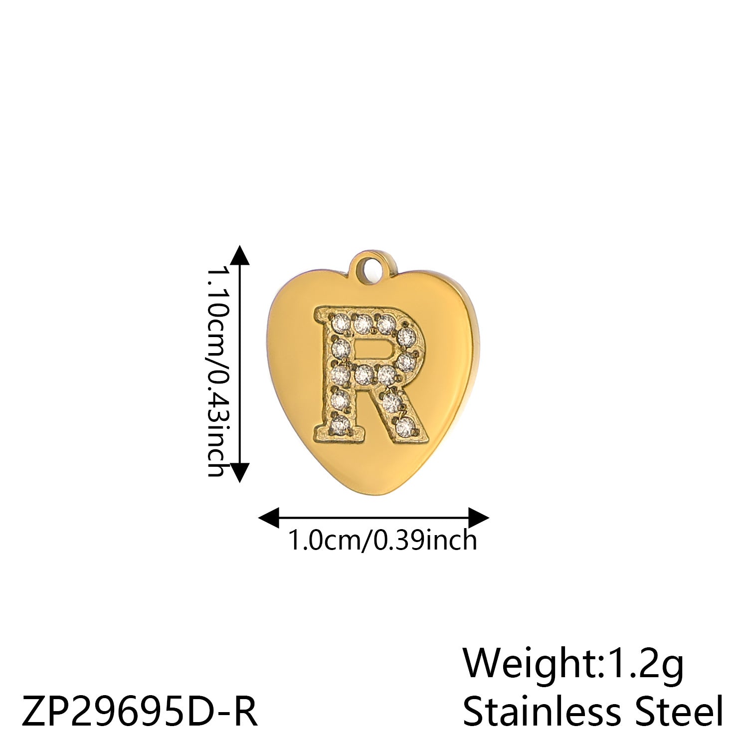 Wholesale Zirconium Love 26 Letter Stainless Steel Pendant