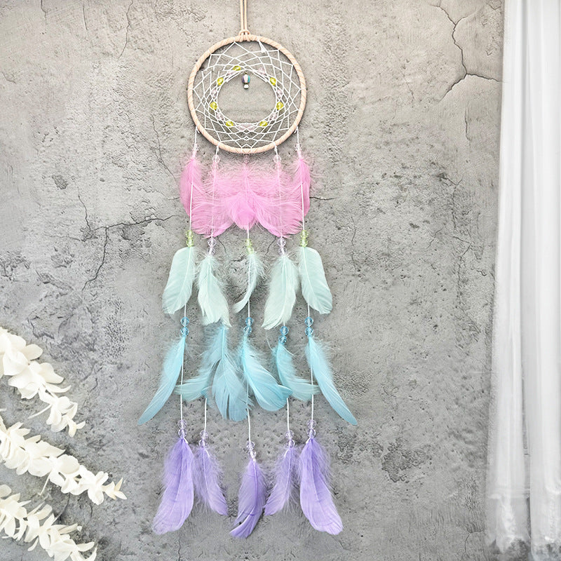 Wholesale Feathered Rainbow Wind Chime Dreamcatcher