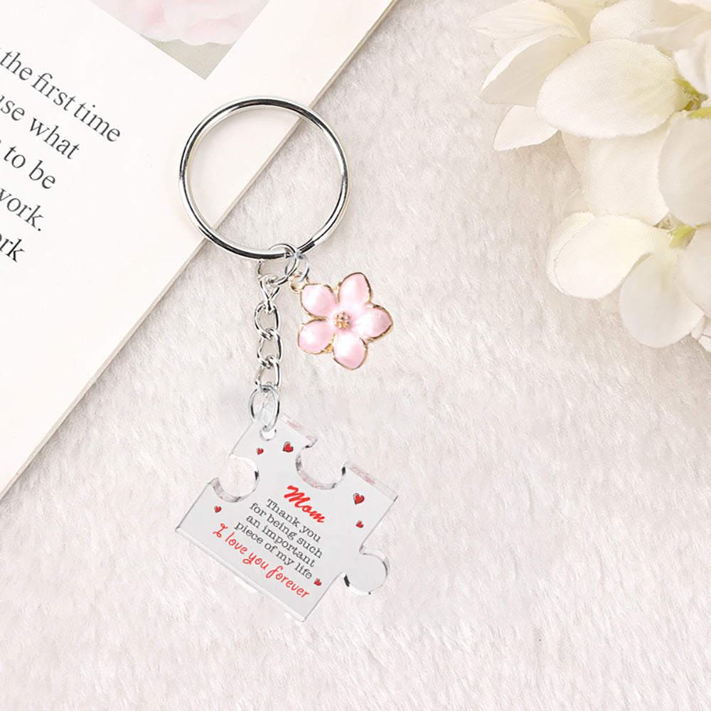 Wholesale Mother's Day Father's Day Bear Multi-Sided Dice Acrylic Keychain ACC-KC-YuChan002