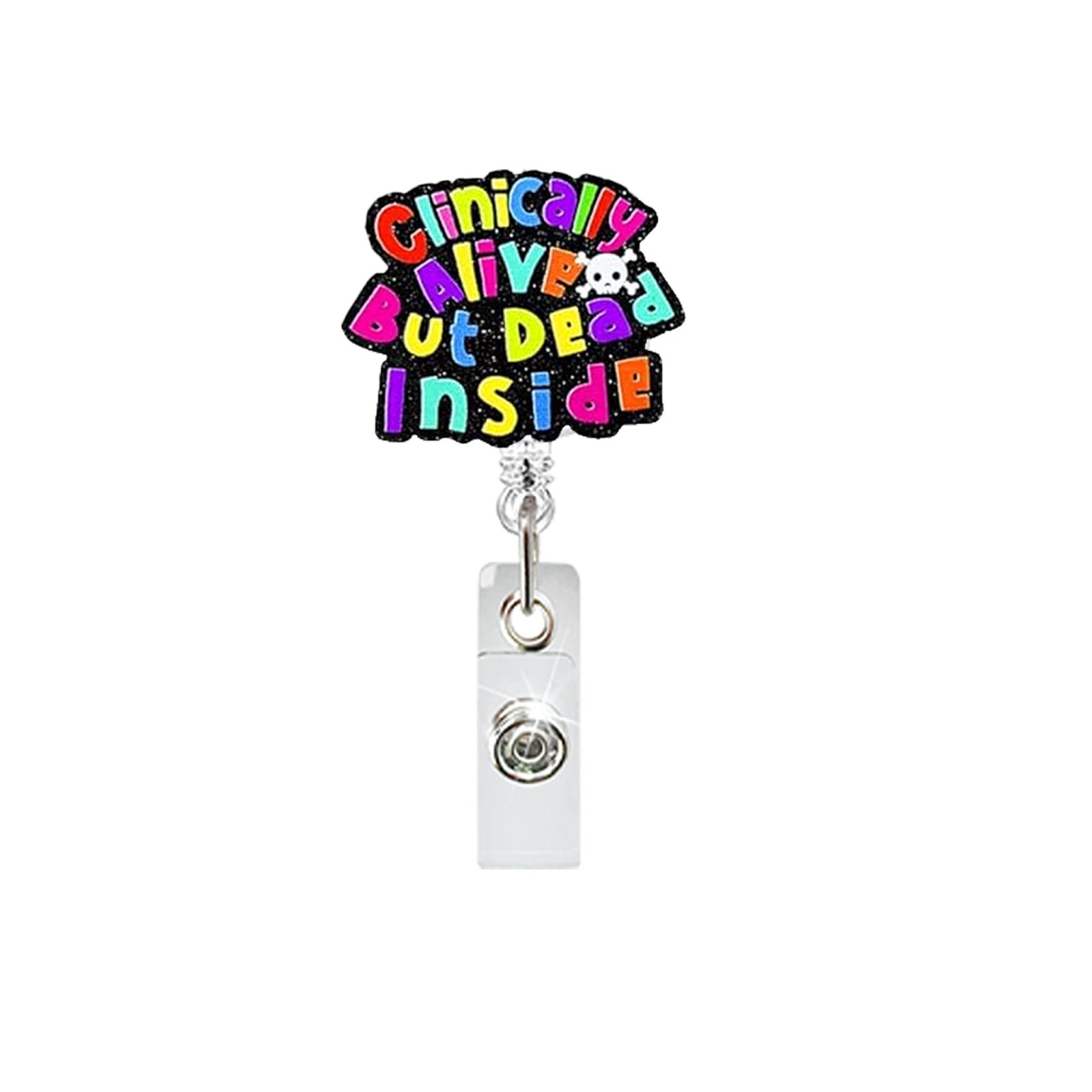 Wholesale Fun Cartoon Acrylic Badge Reel Retractable ID Card Holder Keychain Accessory