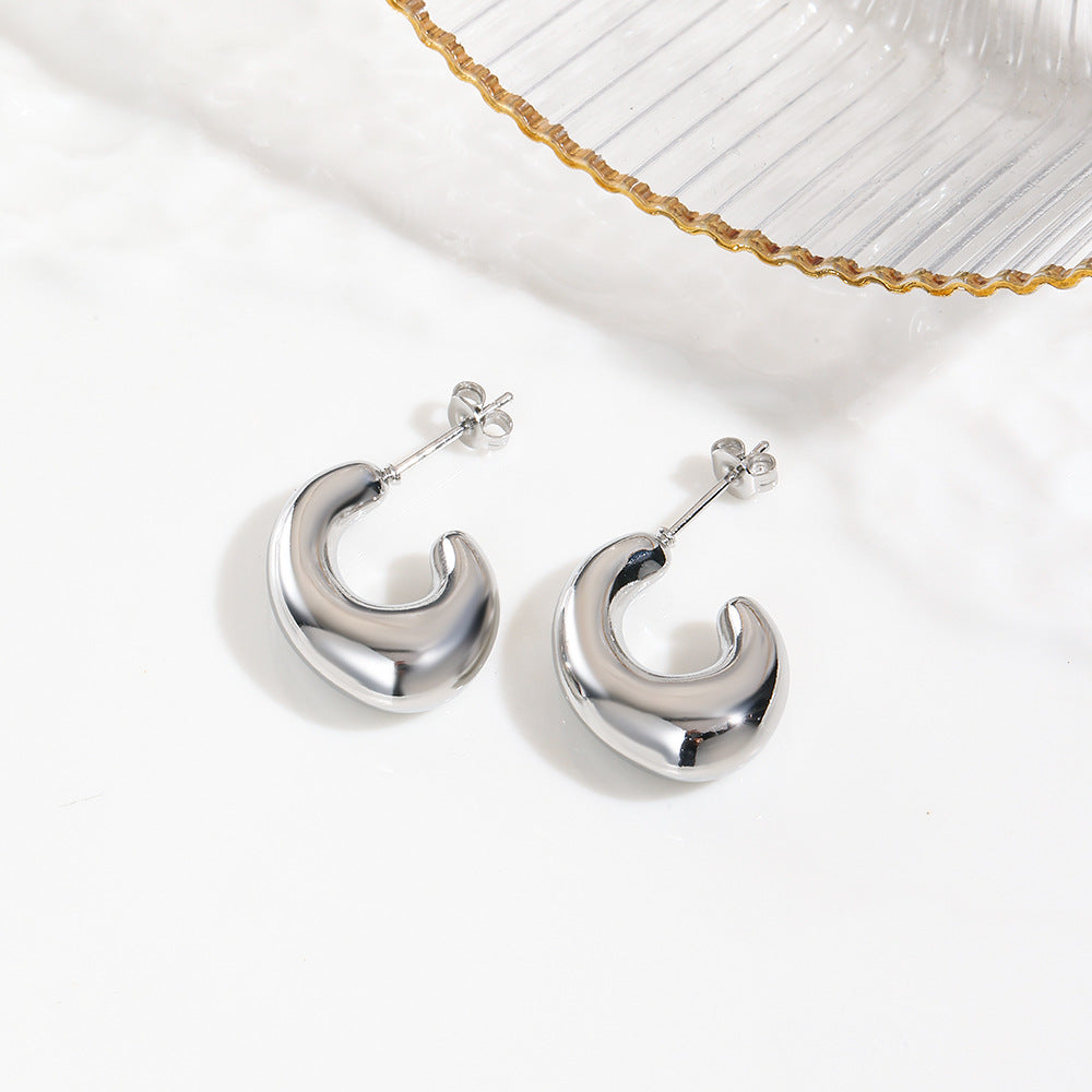 Wholesale  plating 18k hollow  C type earrings