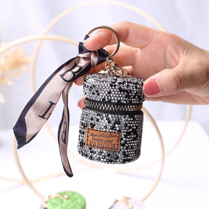 Wholesale Mini Rhinestone Earphone Bag, Zero Wallet, Light Luxury Style Keychain ACC-KC-JY001