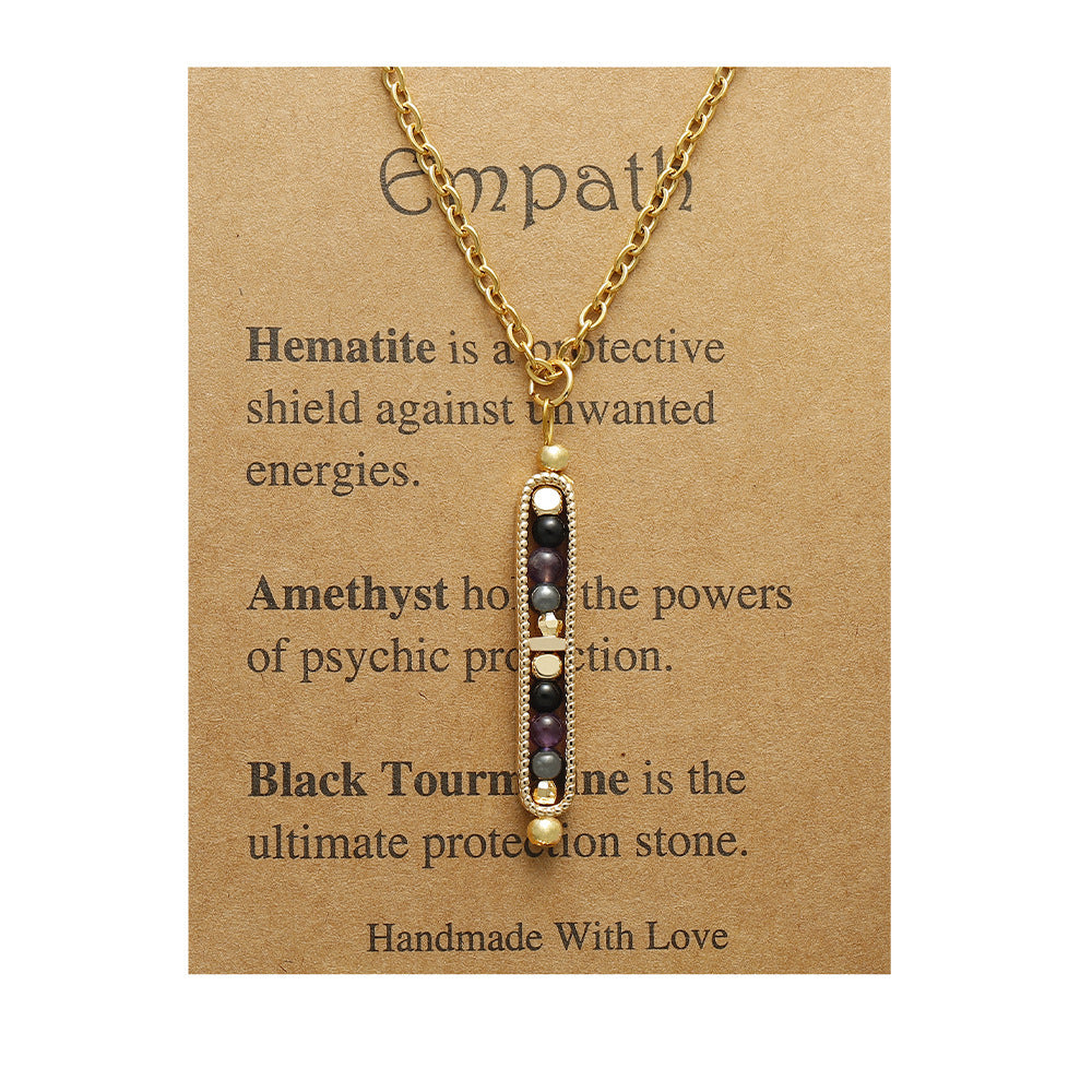Wholesale Handmade Stone Pendant Necklace Stainless Steel Chain Jewelry Accessory for Women Boutique Resale