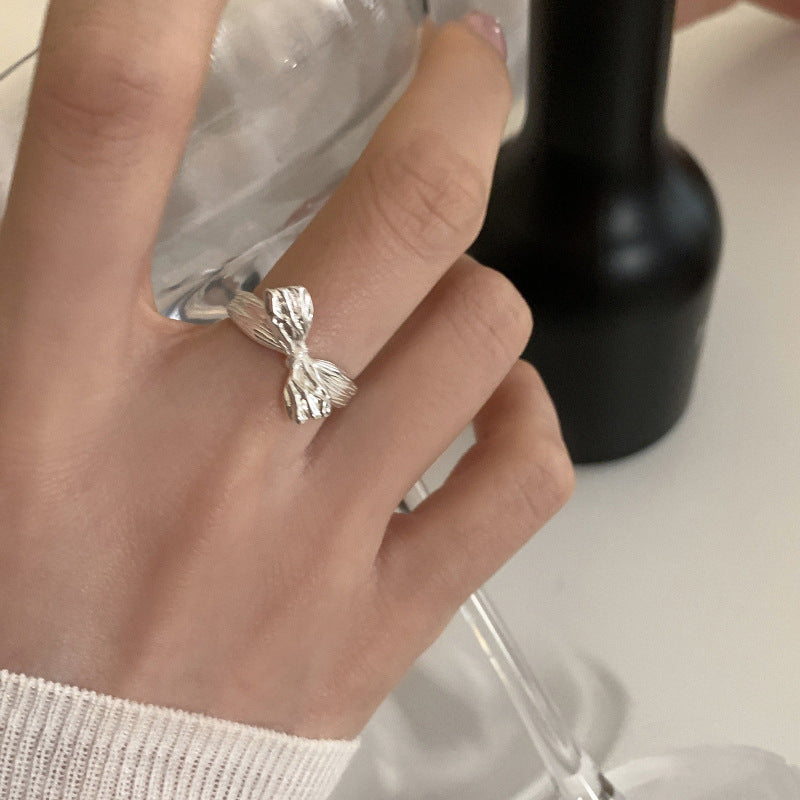 Wholesale 925 Silver Bow Ring Open Ring