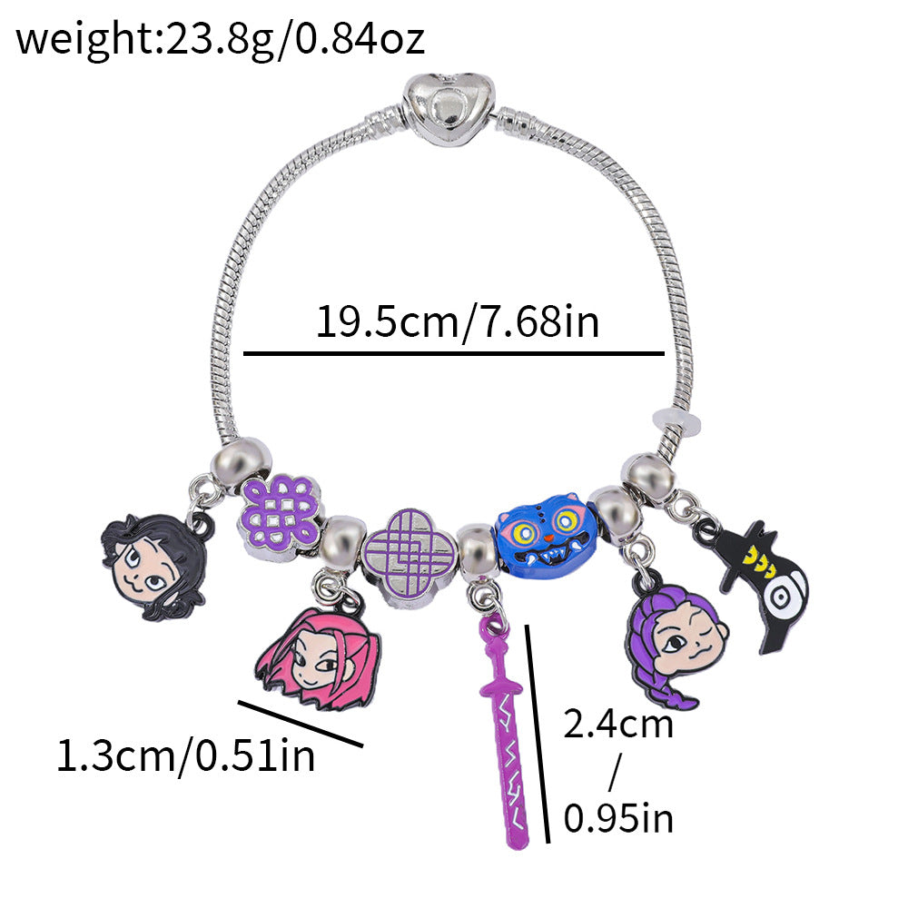 Wholesale Kpop anime DIY beaded alloy oil drop bracelet