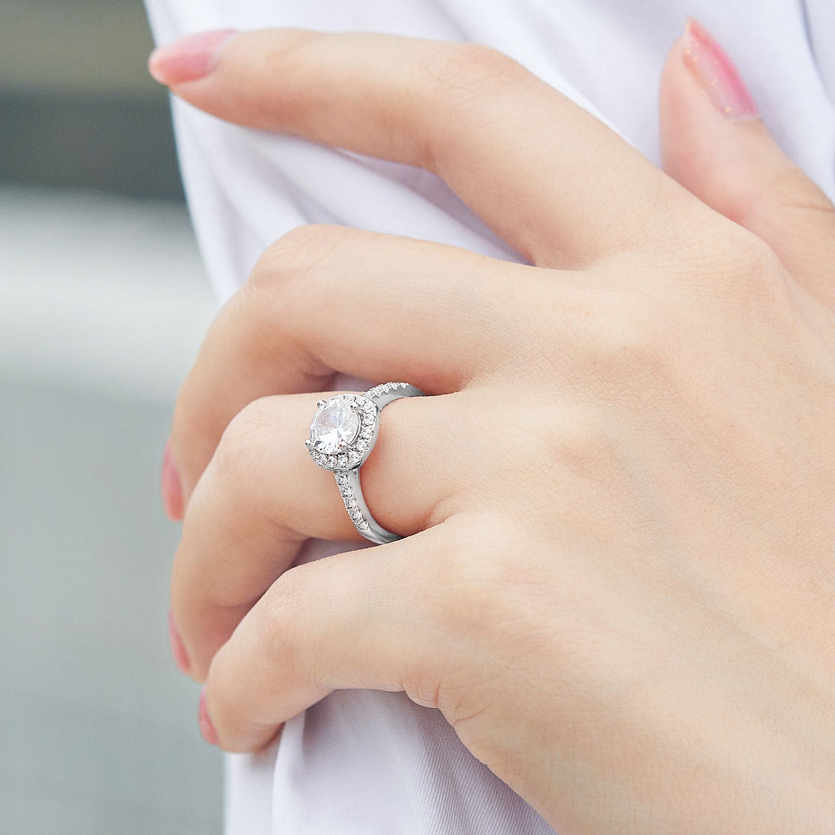 Wholesale 925 Sterling Silver  Zircon Wedding ring women ring