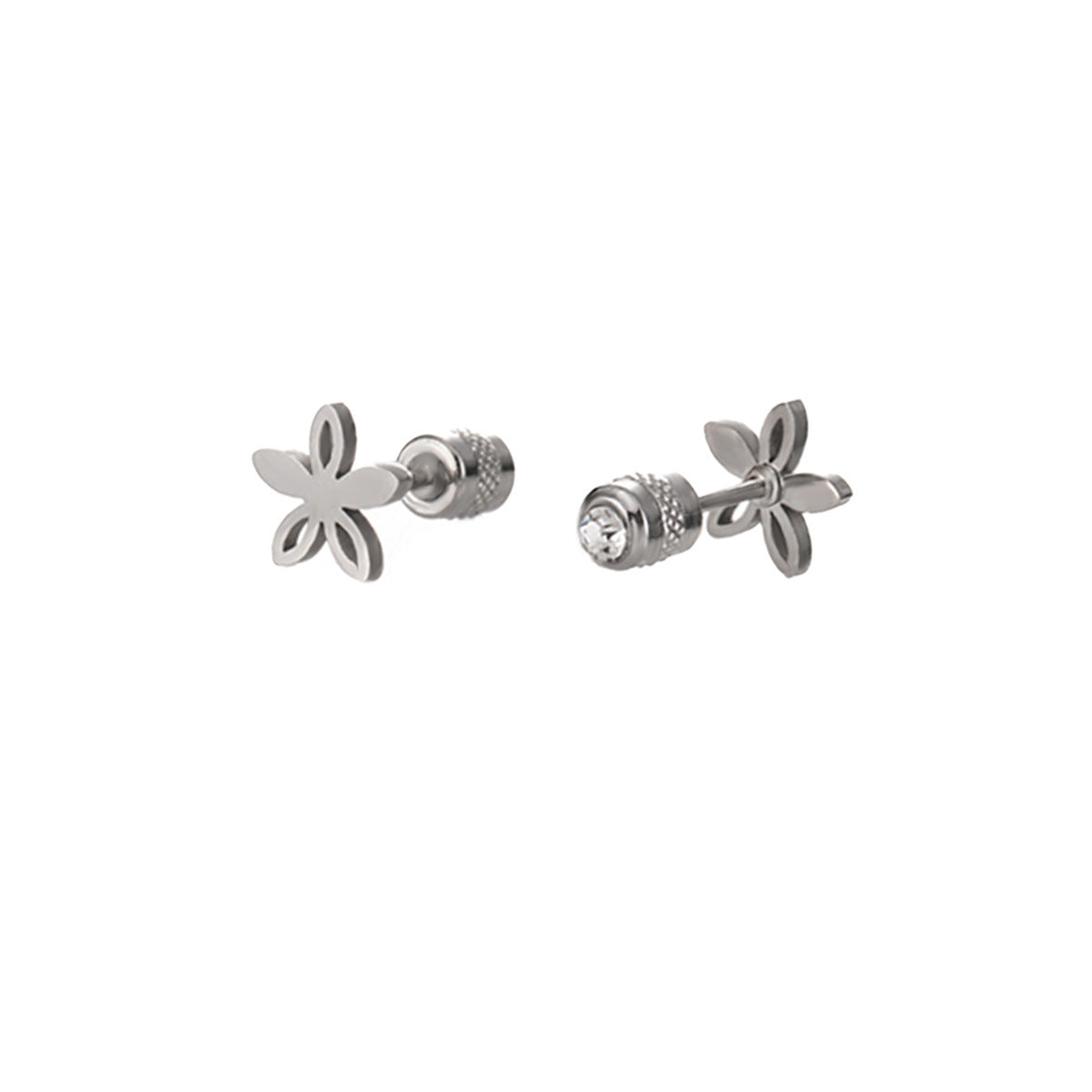 Wholesale Stainless Steel Butterfly Ear Cuff Stud Earrings Geometric Design Fashion Jewelry Accessory for Party Gift