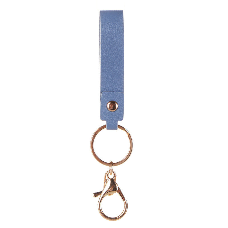 Wholesale Leather Keychain Hand Strap Cute Minimalist Business Gift Wedding Favor Black Car Key Accessory