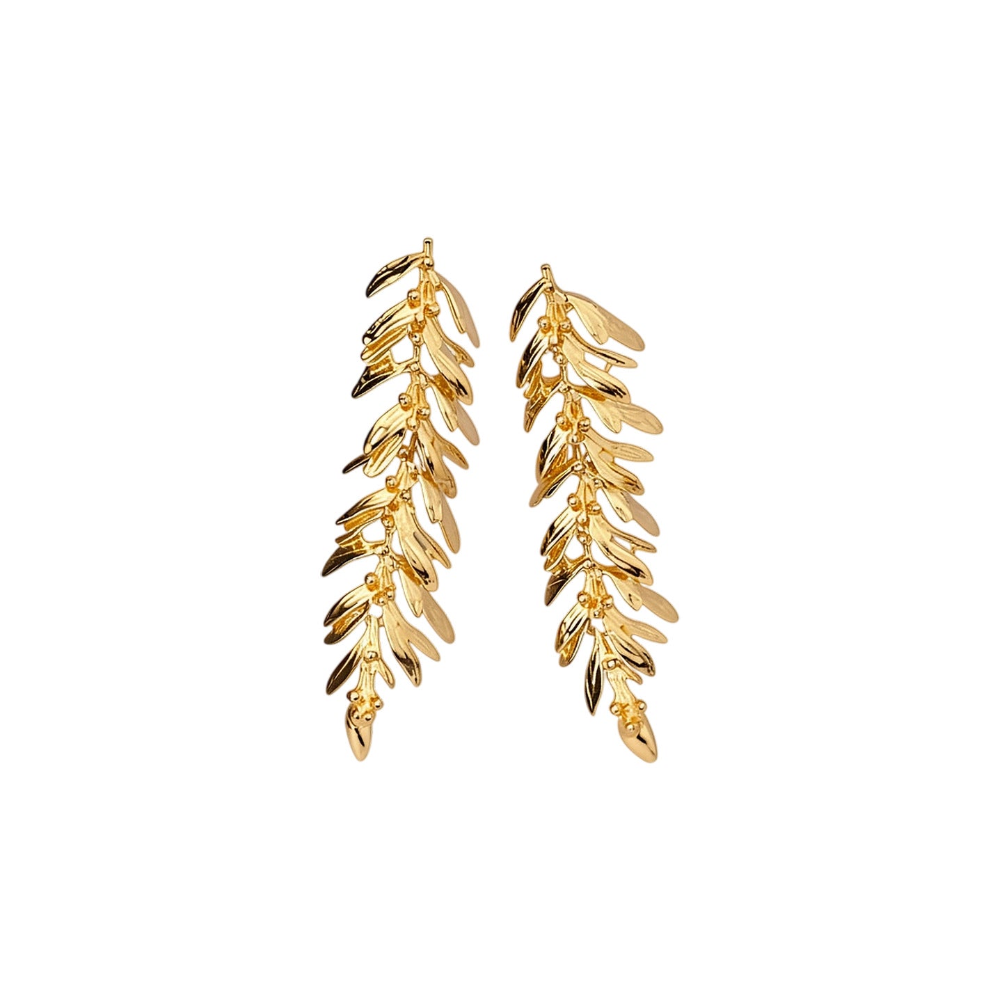 Wholesale Leaf Feather Tassel Earrings Vintage Metal Style Fashion Accessory for Party Wear