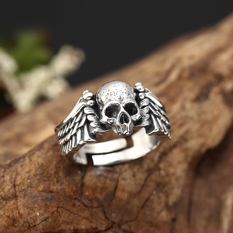 Wholesale punk style Devil Angel personality hipster ring