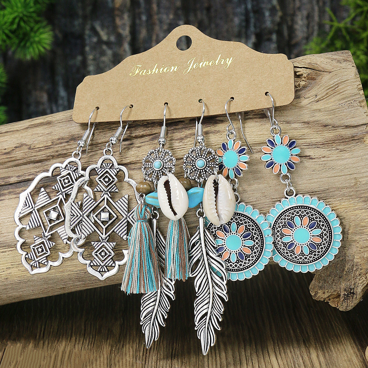 Wholesale Bohemian Tassel Earrings Set Alloy Electroplated Party Wear Jewelry