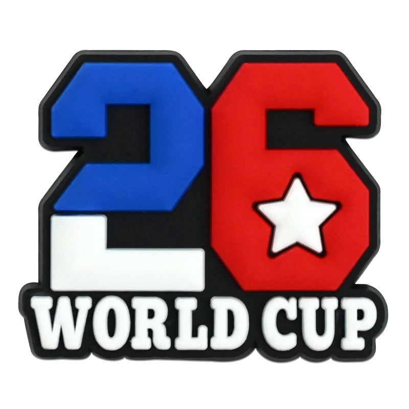 Wholesale Random 100pcs USA Football   PVC Soft Rubber Shoe Buckle Decoration