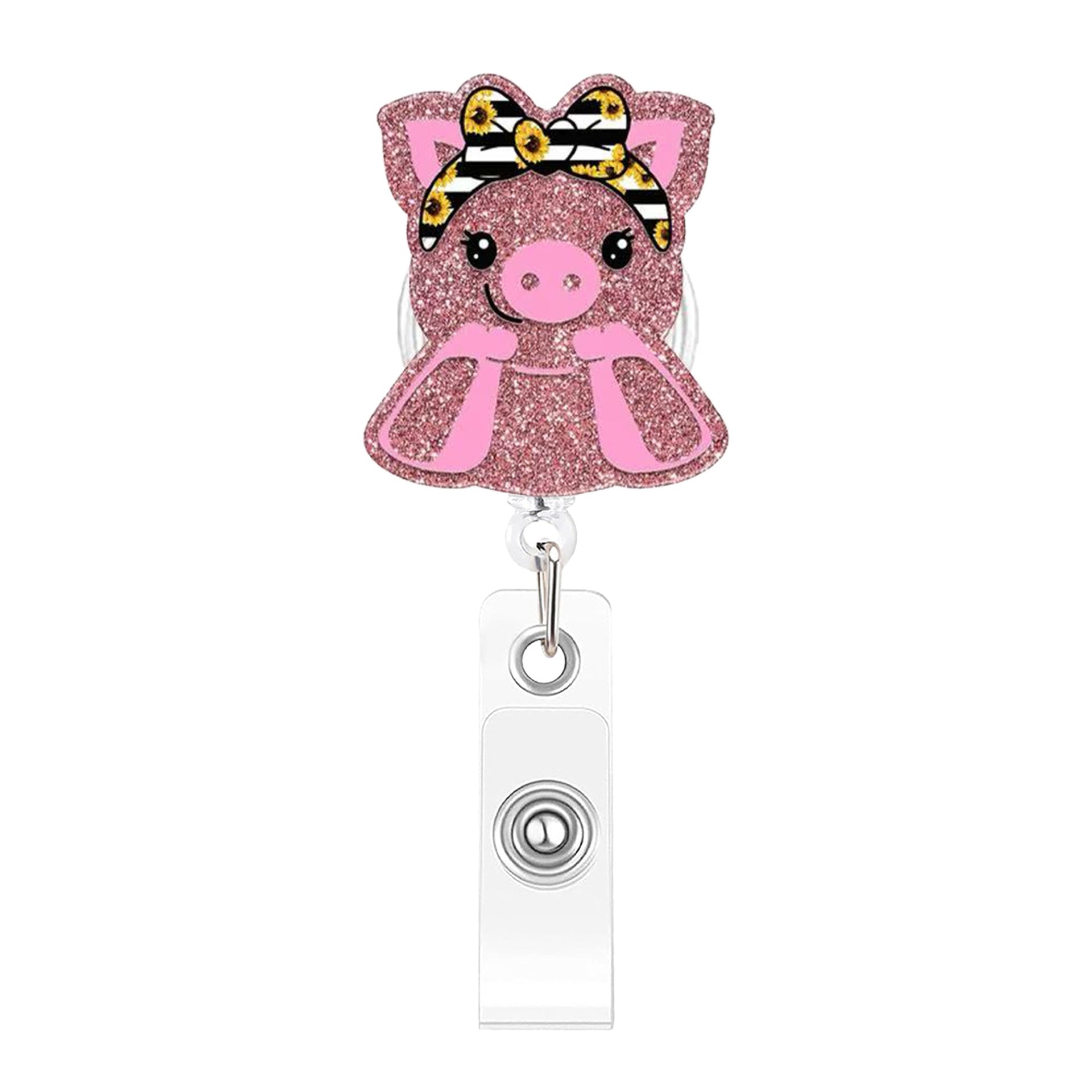 Wholesale Plastic Cartoon Animal Retractable Badge Holder Fun ID Card Holder Easy-Pull Buckle Fashion Accessory for Resale