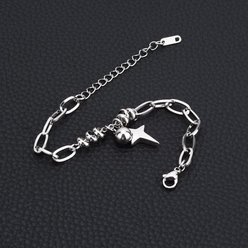 Wholesale Titanium Steel Cross Star Bracelet,  Handmade Niche Design,  Ideal Gift for Boutique Resale