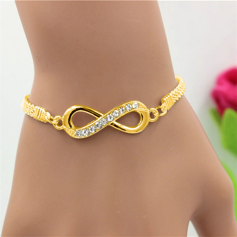 Wholesale Zinc Alloy Infinite Symbol Open Bracelet Set - 3 Piece Boutique Resale Jewelry Accessory