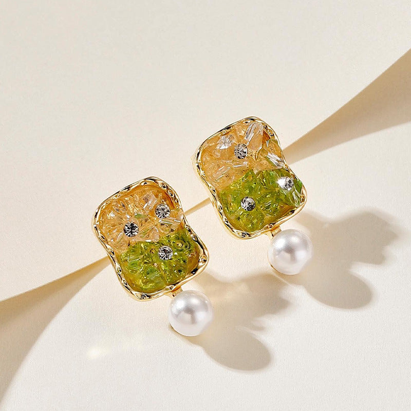 Wholesale Pearl Butterfly Combination Gold Earrings ACC-ES-RuLong001