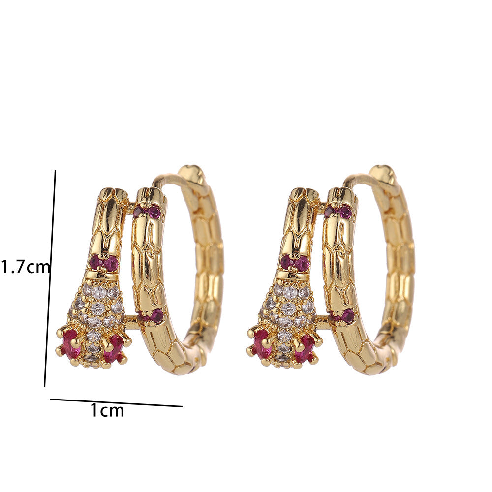 Wholesale Modern Butterfly Flower Earrings With Micro Set Zircon 18K Gold Plated Copper Fashion Party Gift Jewelry Accessory