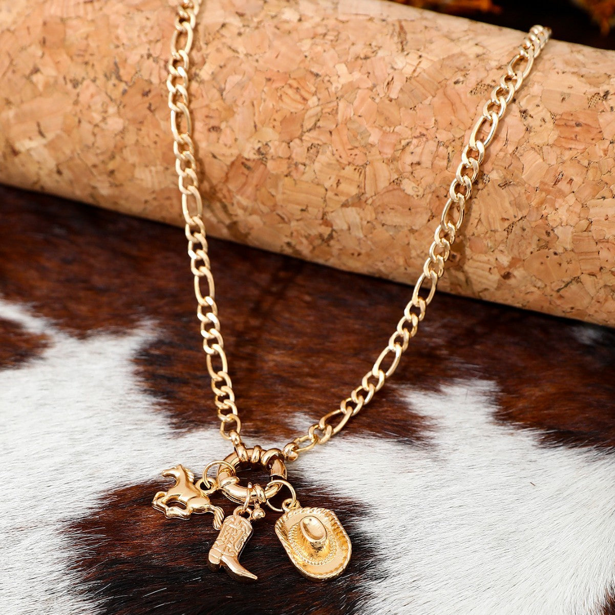 Wholesale  Boots Cowboy Hat Necklace