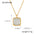 Wholesale Titanium Steel Geometric Square Resin Pendant Temperament Necklace