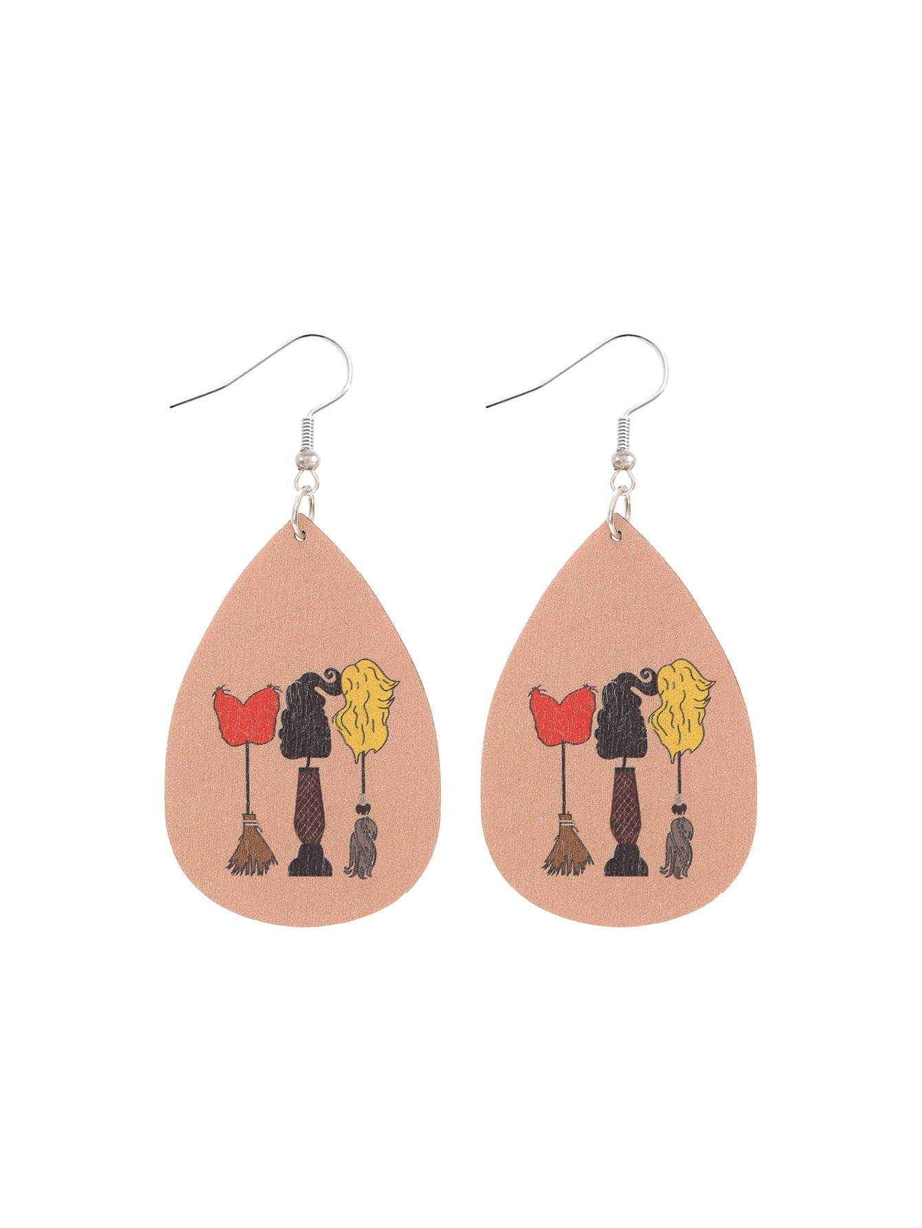 Wholesale  Hat Cat Letter Wooden Earrings