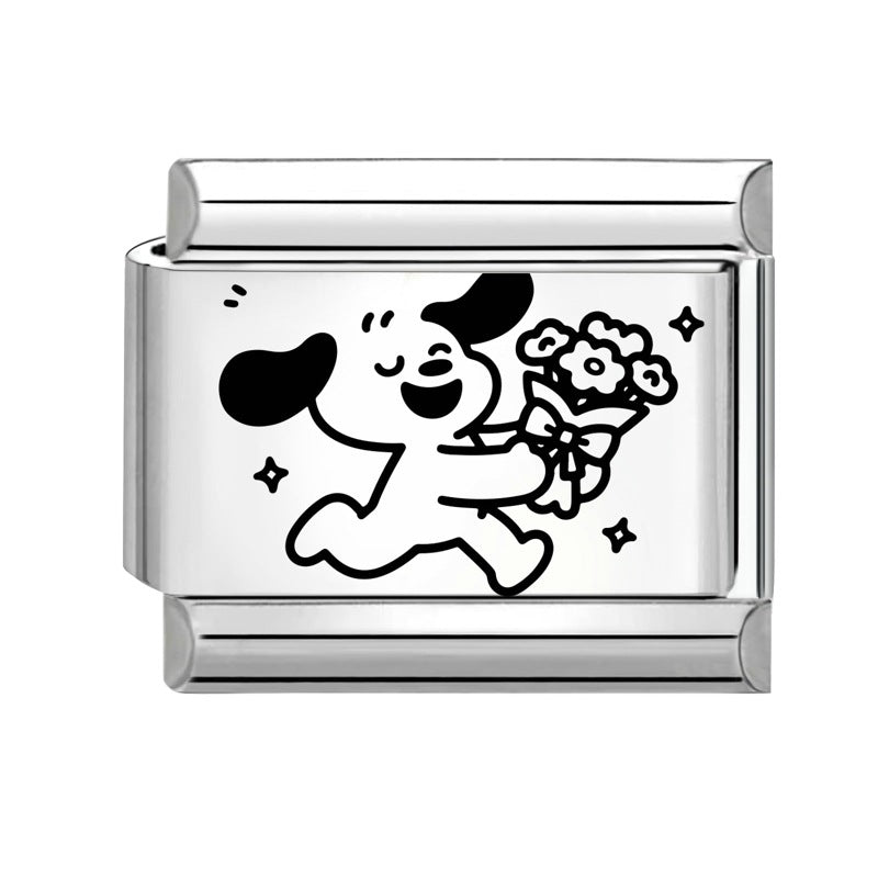 Wholesale 9mm Italian Charm Starter Bracelets DIY Cute Pet Stainless Steel Composable Bracelet