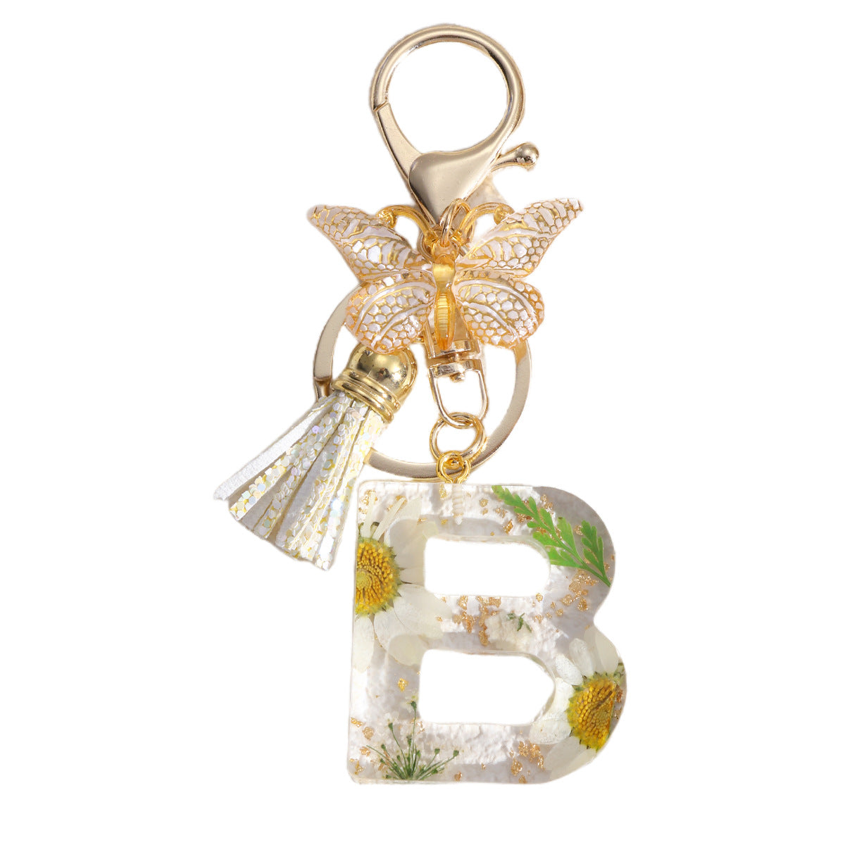 Wholesale Flowers English 26 Letters Keychain