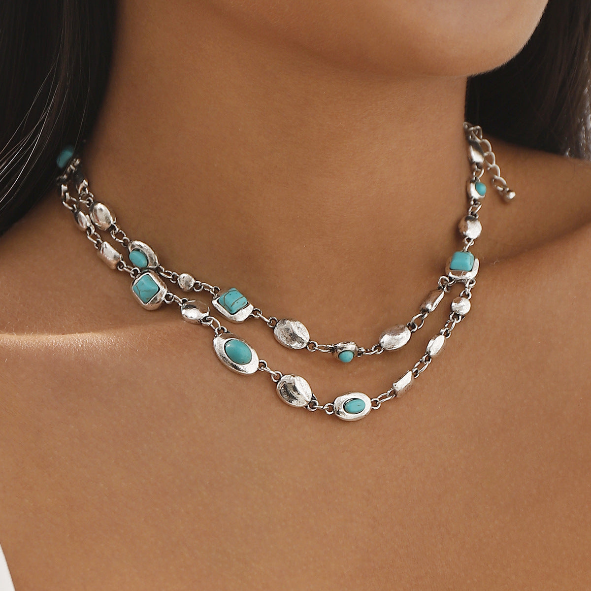 Wholesale Ethnic Style Diamond-encrusted Double-layer Necklace Light Luxury