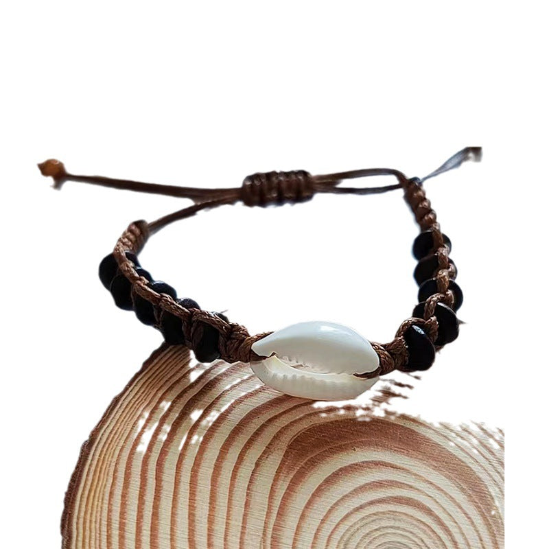 Wholesale Boho Style Handwoven Wooden Beads and Shell Bracelet Miyuki ACC-BT-Youl001
