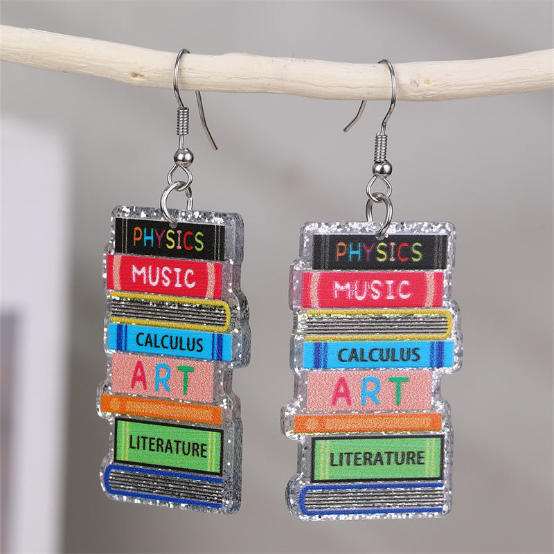 Wholesale School Season Book Pencil Teacher  Earrings