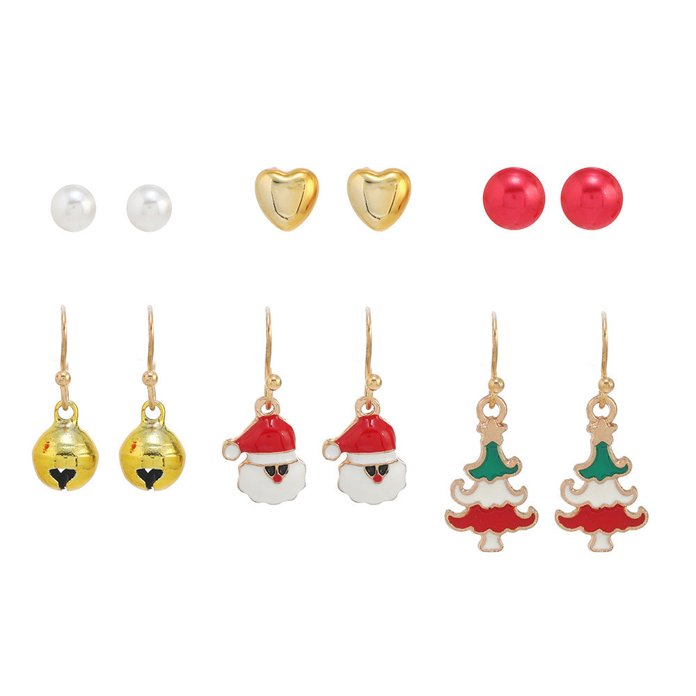 Wholesale Christmas Santa Claus Snowman Bell Pendant Earrings ACC-ES-DingZhou004