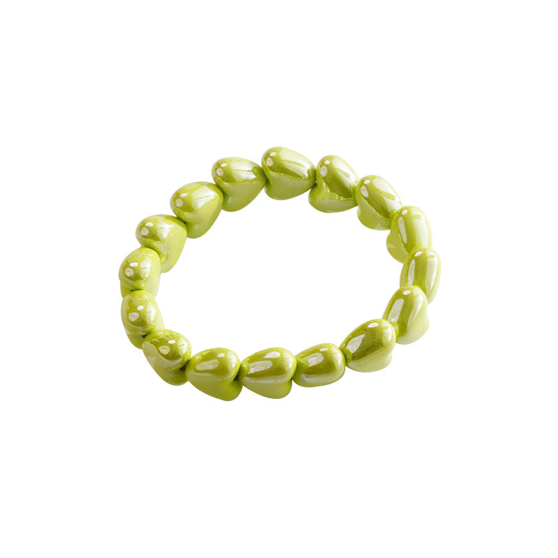 Wholesale Colorful Heart-shaped Paint  Handmade String Bracelet