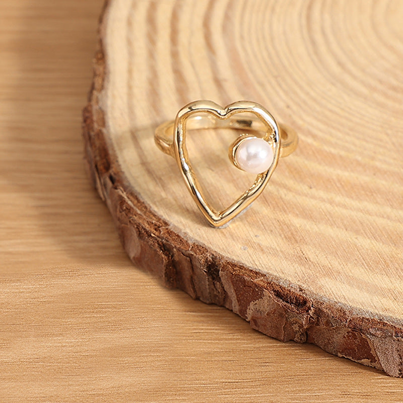 Wholesale Heart-shaped hollow heart ring