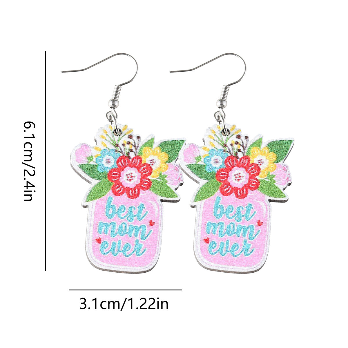 Wholesale  MOM flower love bouquet pendant earrings