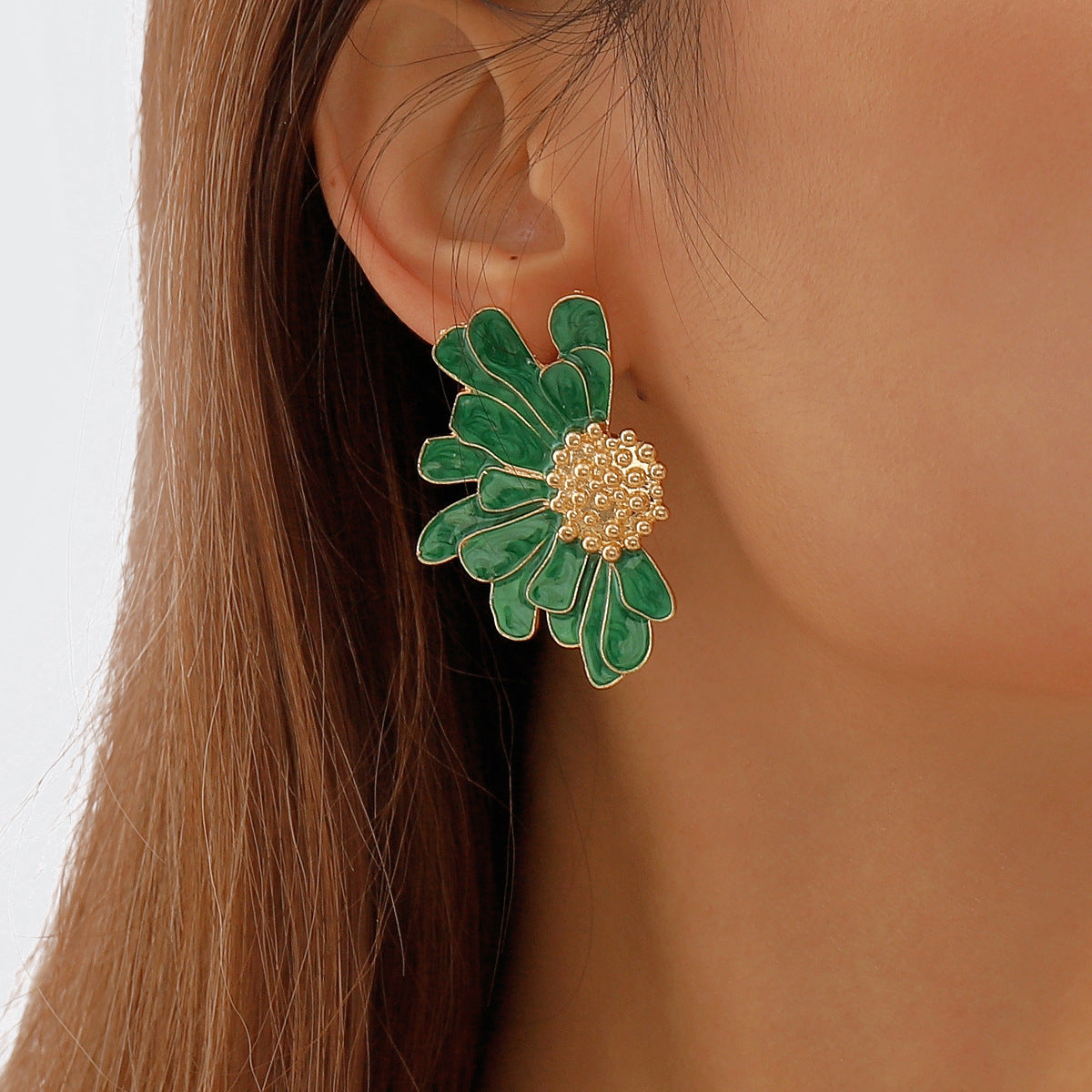 Wholesale exaggerated colorful big flower earrings