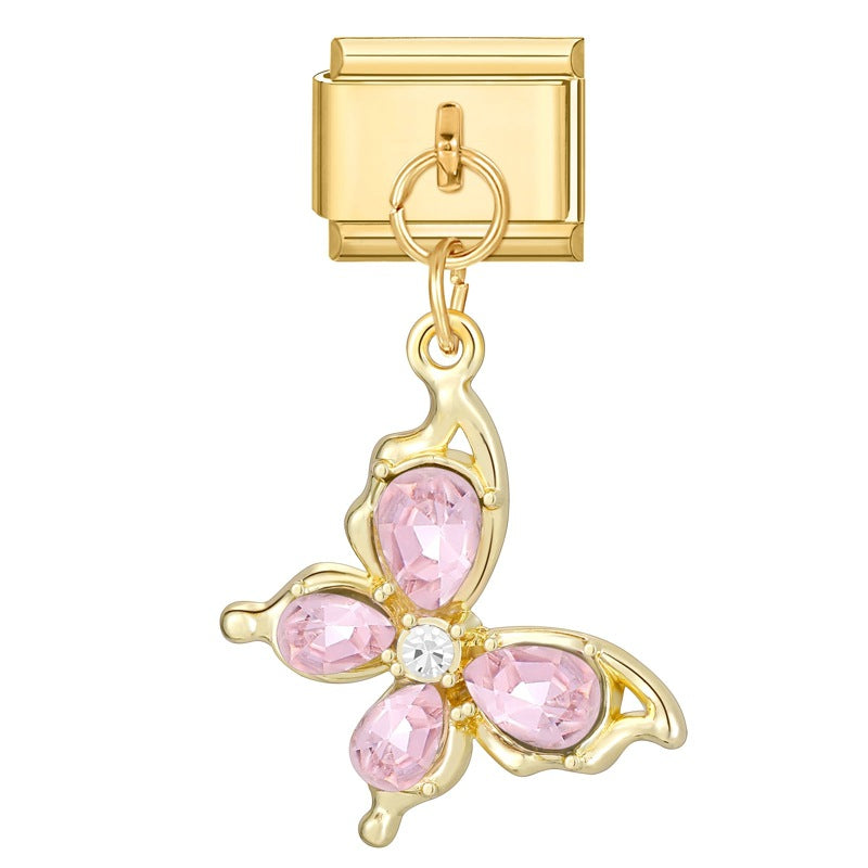 Wholesale 9mm Italian Charm Starter Bracelets DIY square Single Section Creative Stainless Steel Composable Bracelet