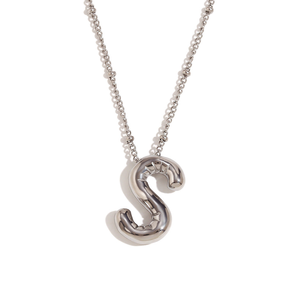 Wholesale Stainless Steel Plated 18K Gold Lettered Pendant Necklace ACC-NE-Mengj002