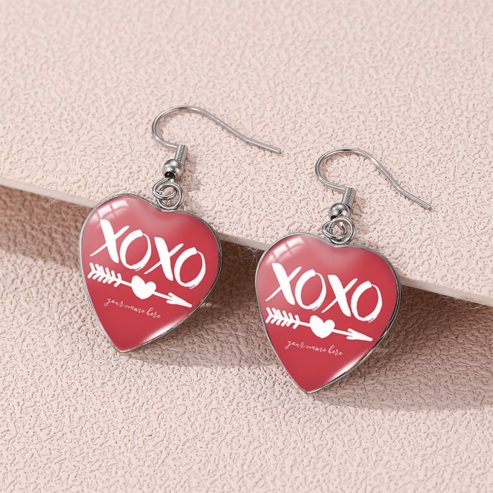 Wholesale Valentine' s Day love  Stainless steel  heart-shaped  earrings