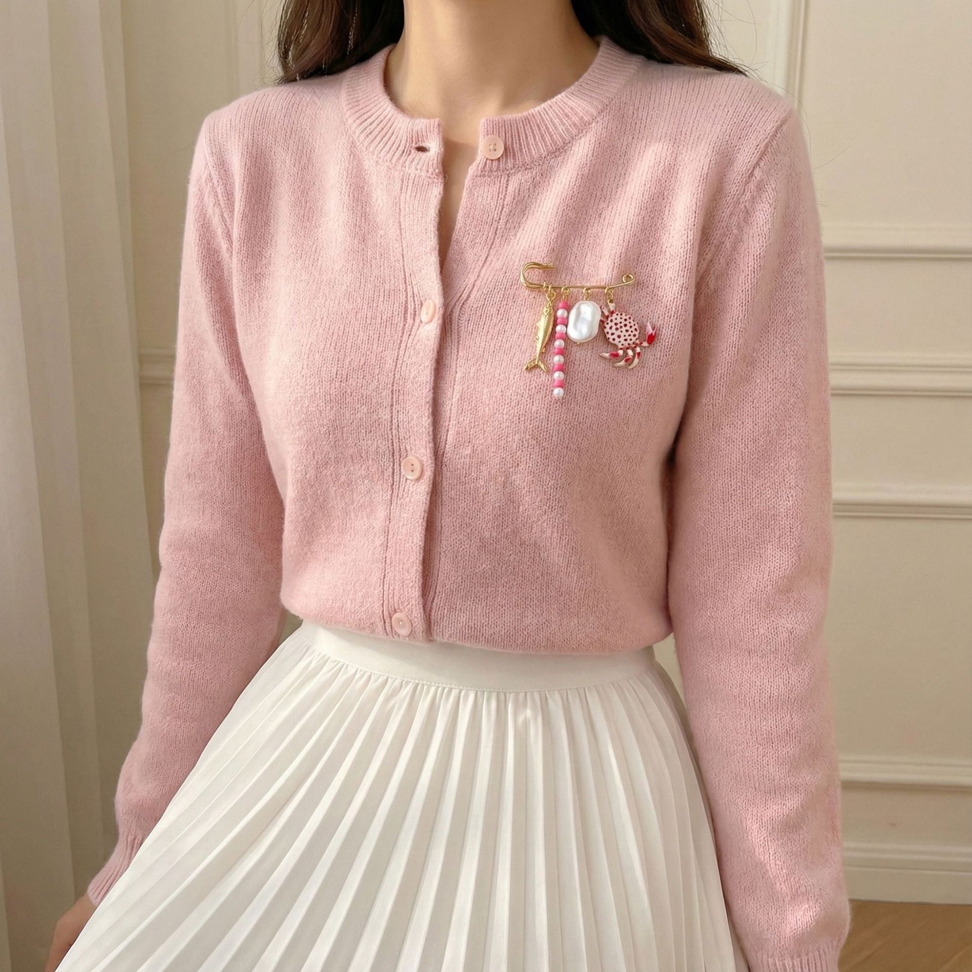 Wholesale Colorful crab and tropical fish brooches with a sweet and whimsical ocean theme